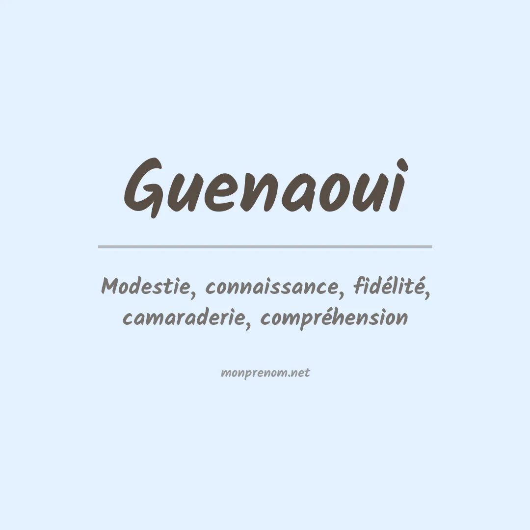 Prénom Guenaoui