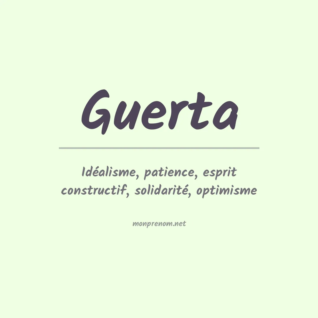 Signification du prénom Guerta