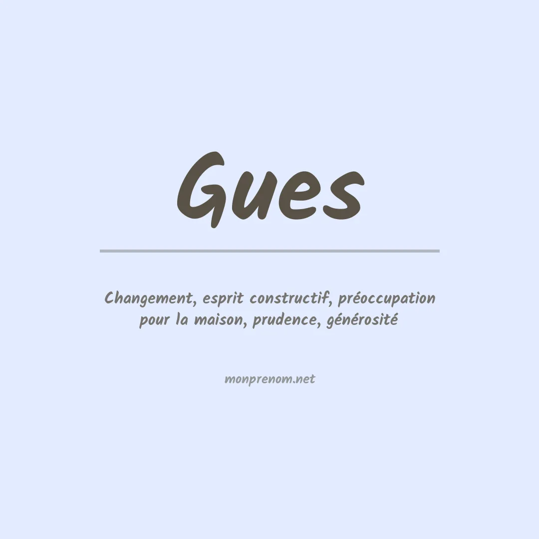 Signification du prénom Gues