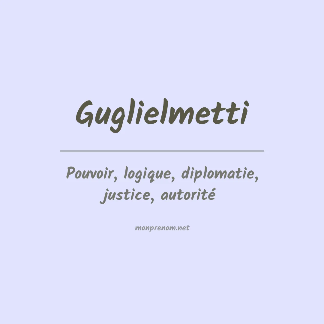 Prénom Guglielmetti
