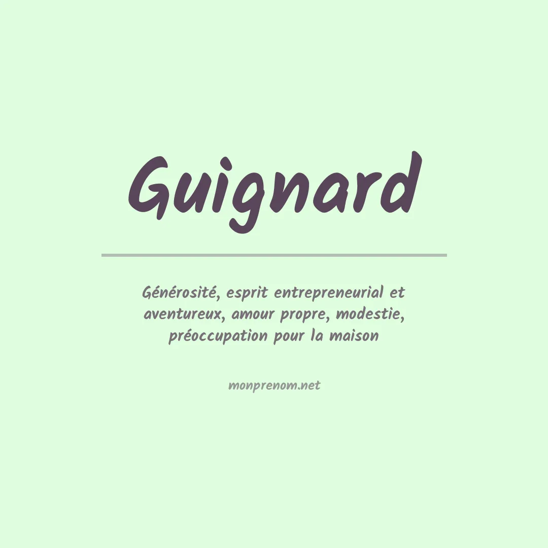 Prénom Guignard