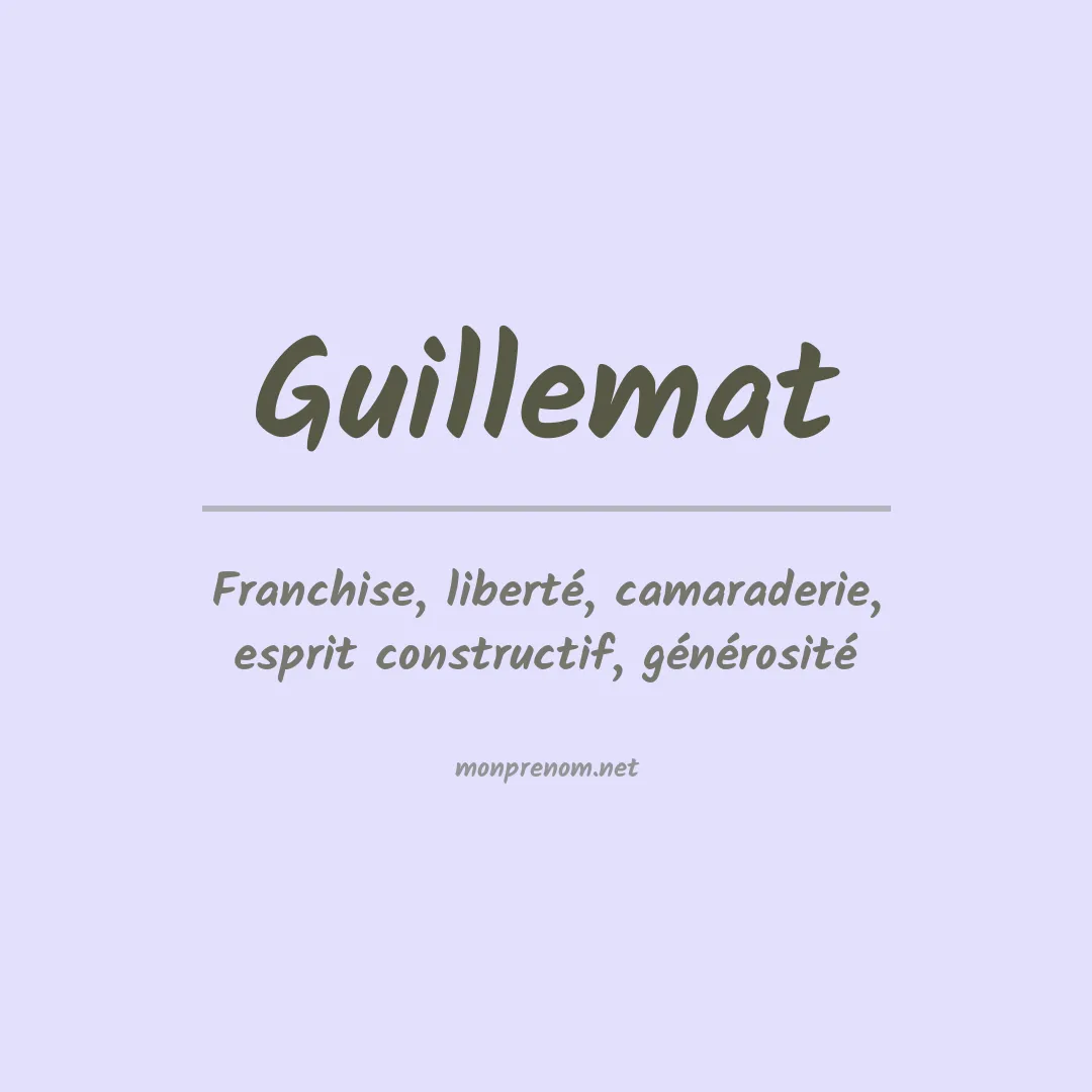 Signification du prénom Guillemat