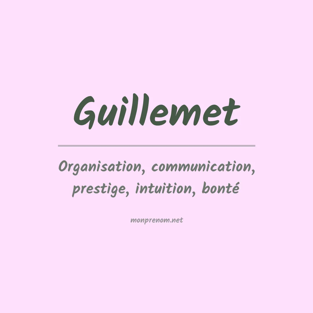 Signification du prénom Guillemet