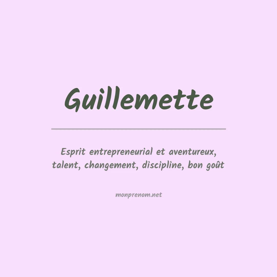 Prénom Guillemette