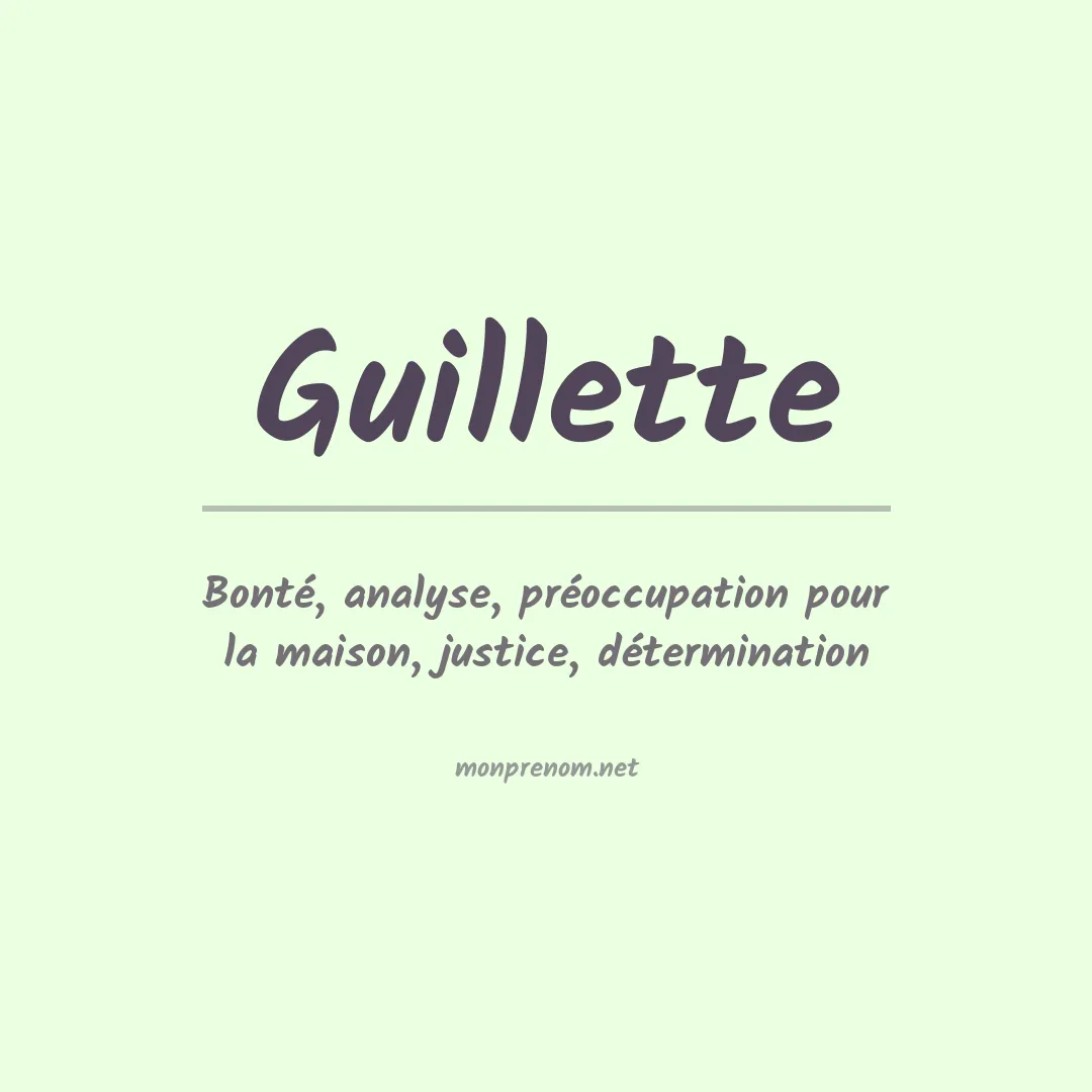 Prénom Guillette