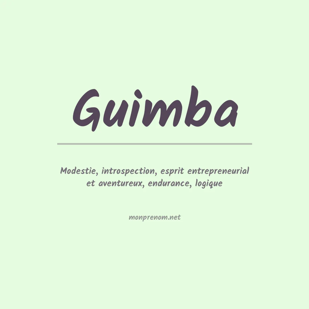 Signification du prénom Guimba