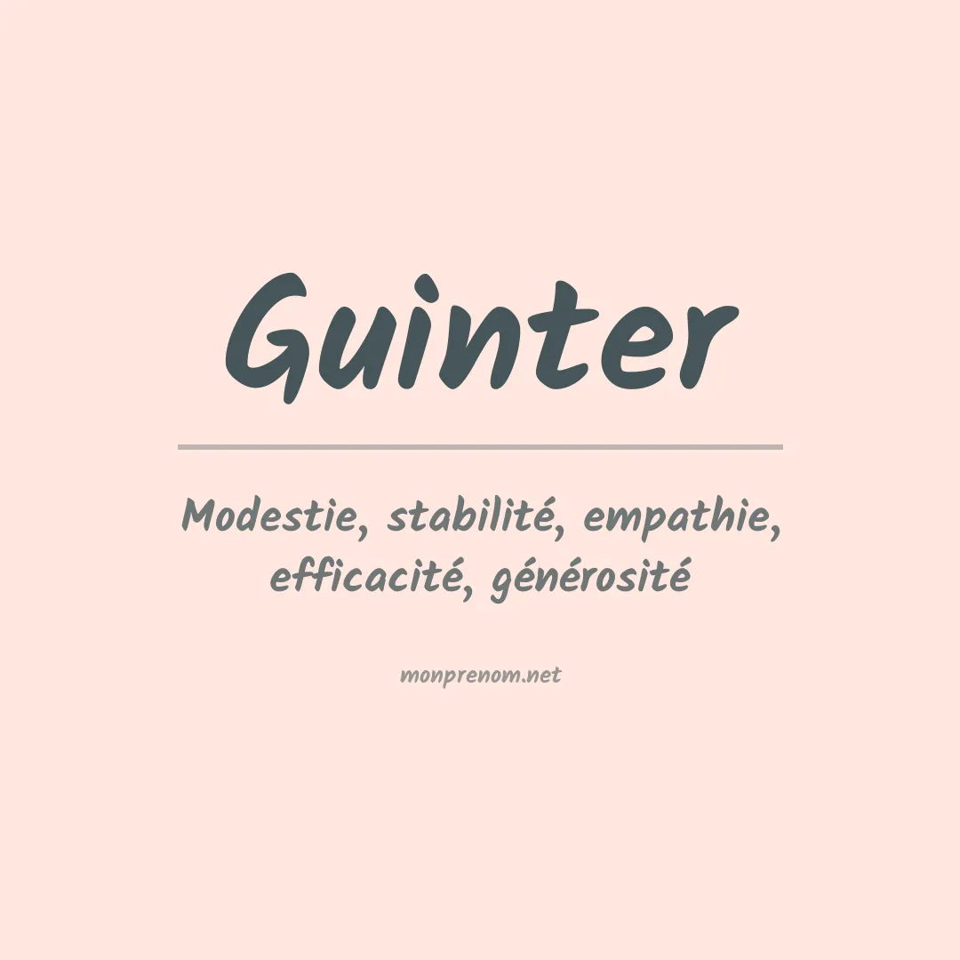 Signification du prénom Guinter