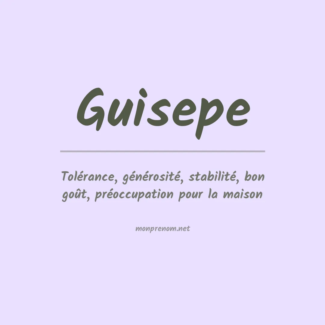 Signification du prénom Guisepe