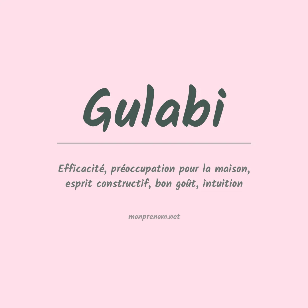 Signification du prénom Gulabi