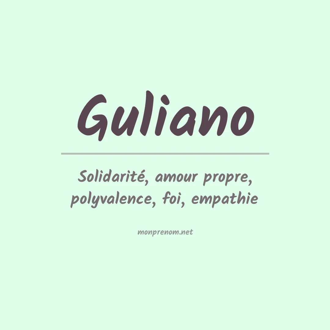 Prénom Guliano