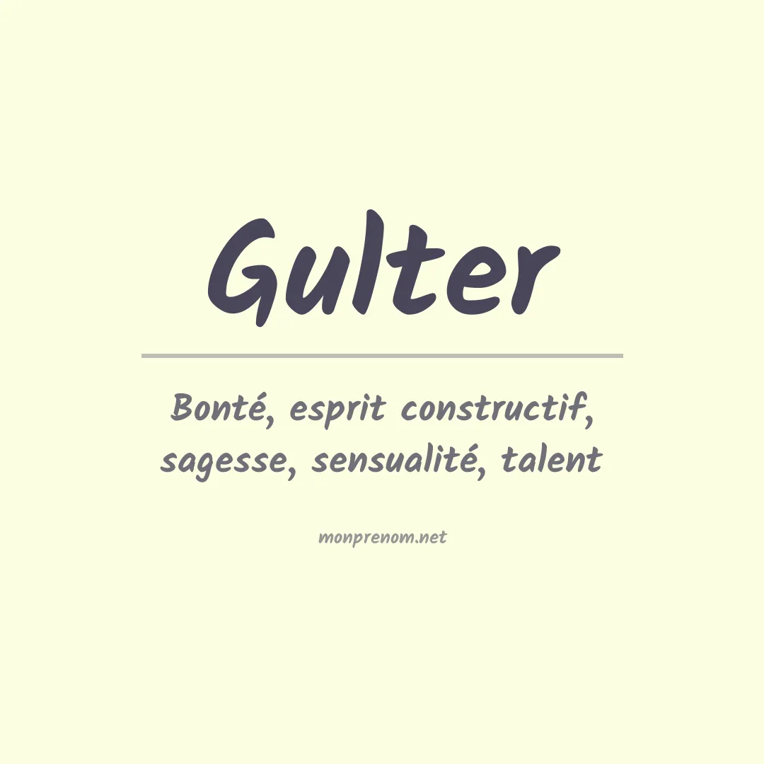 Signification du prénom Gulter