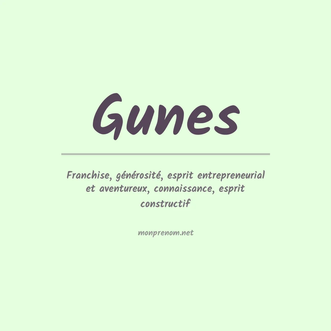 Signification du prénom Gunes