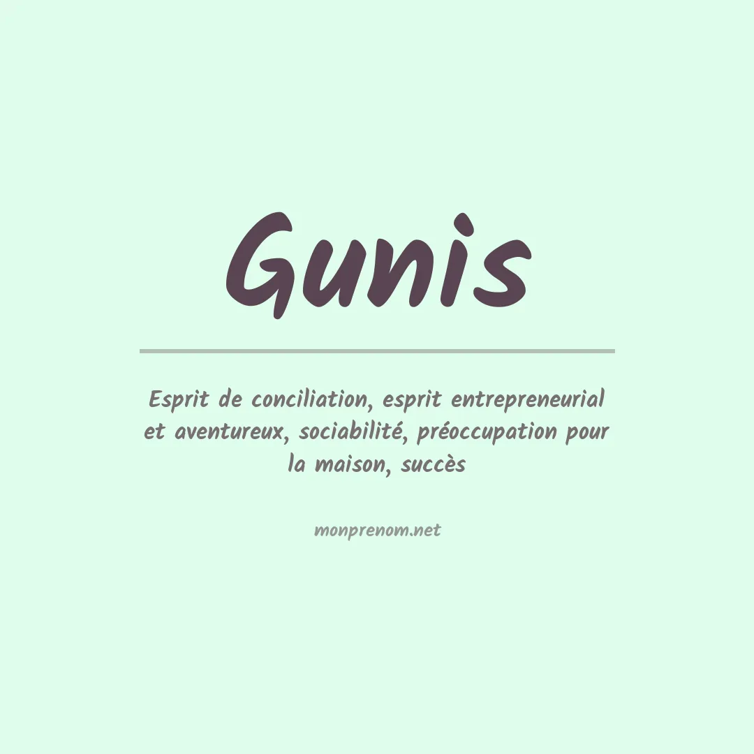 Signification du prénom Gunis