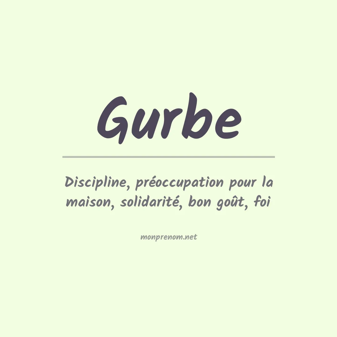 Signification du prénom Gurbe