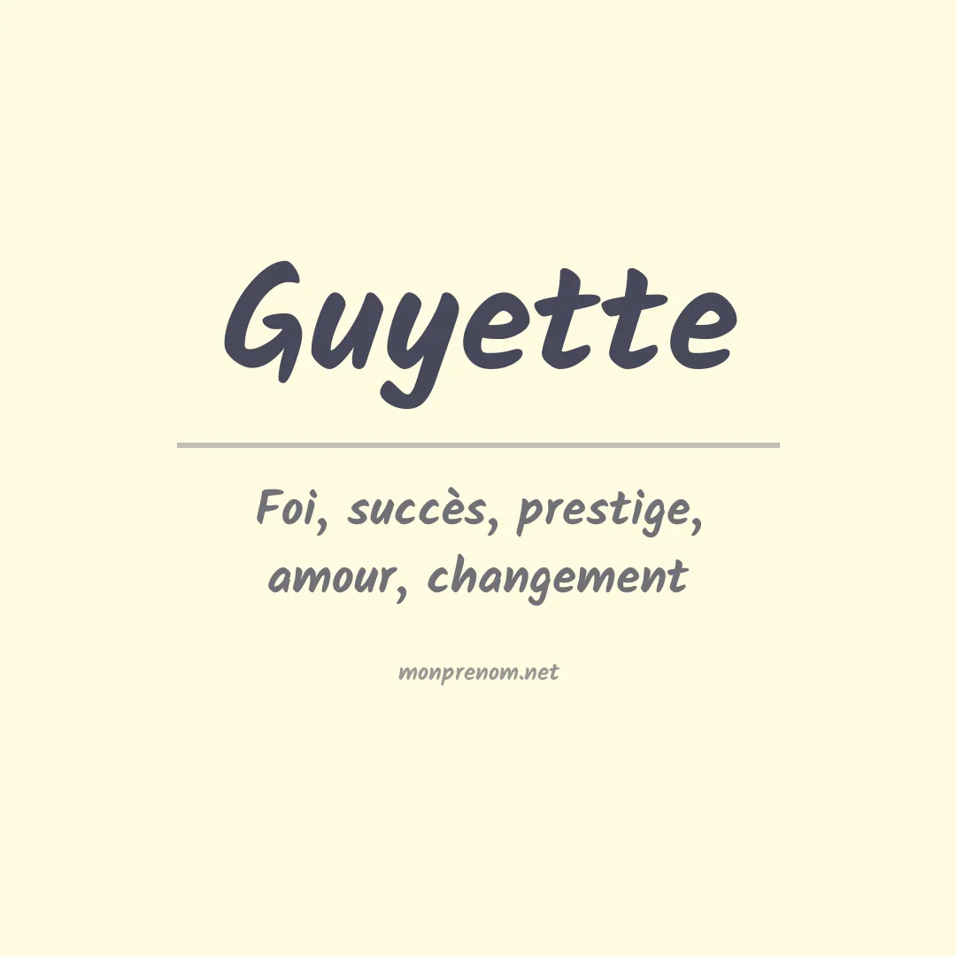 Prénom Guyette