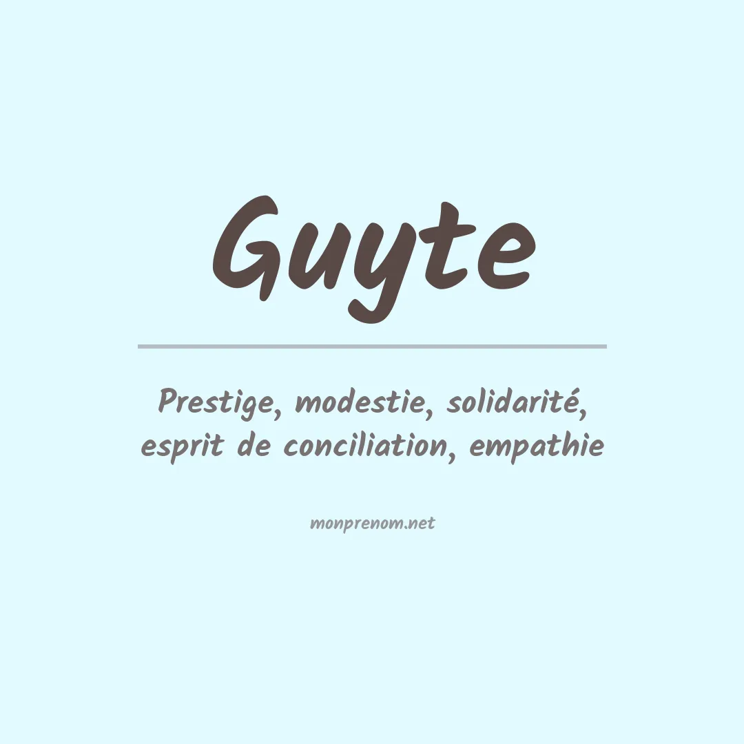 Signification du prénom Guyte
