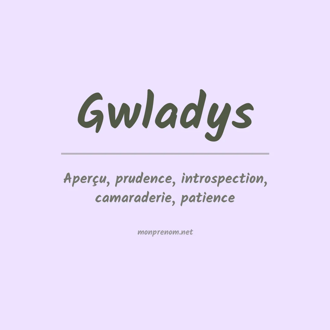 Prénom Gwladys