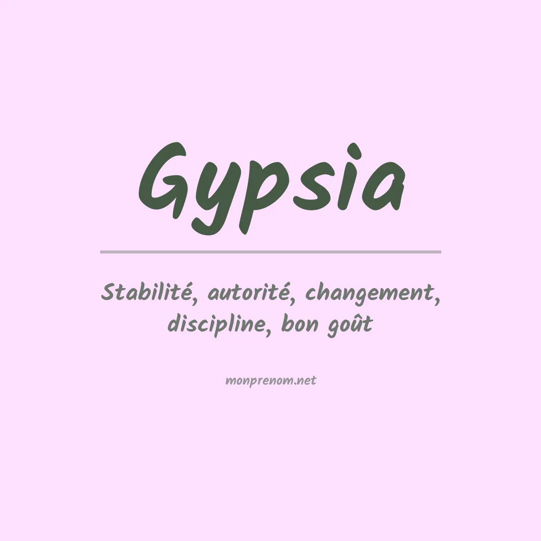 Signification du prénom Gypsia