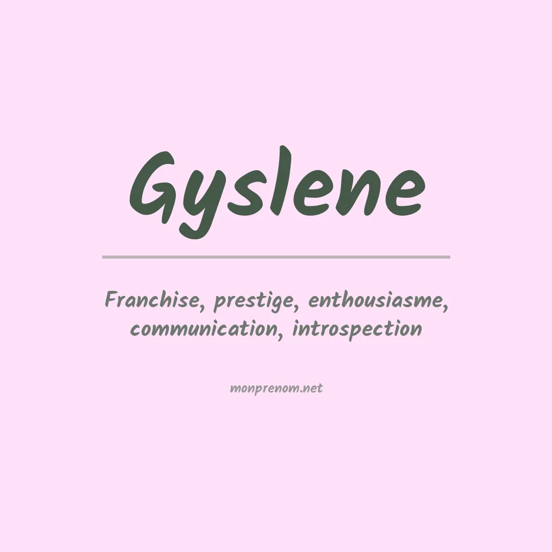 Prénom Gyslene