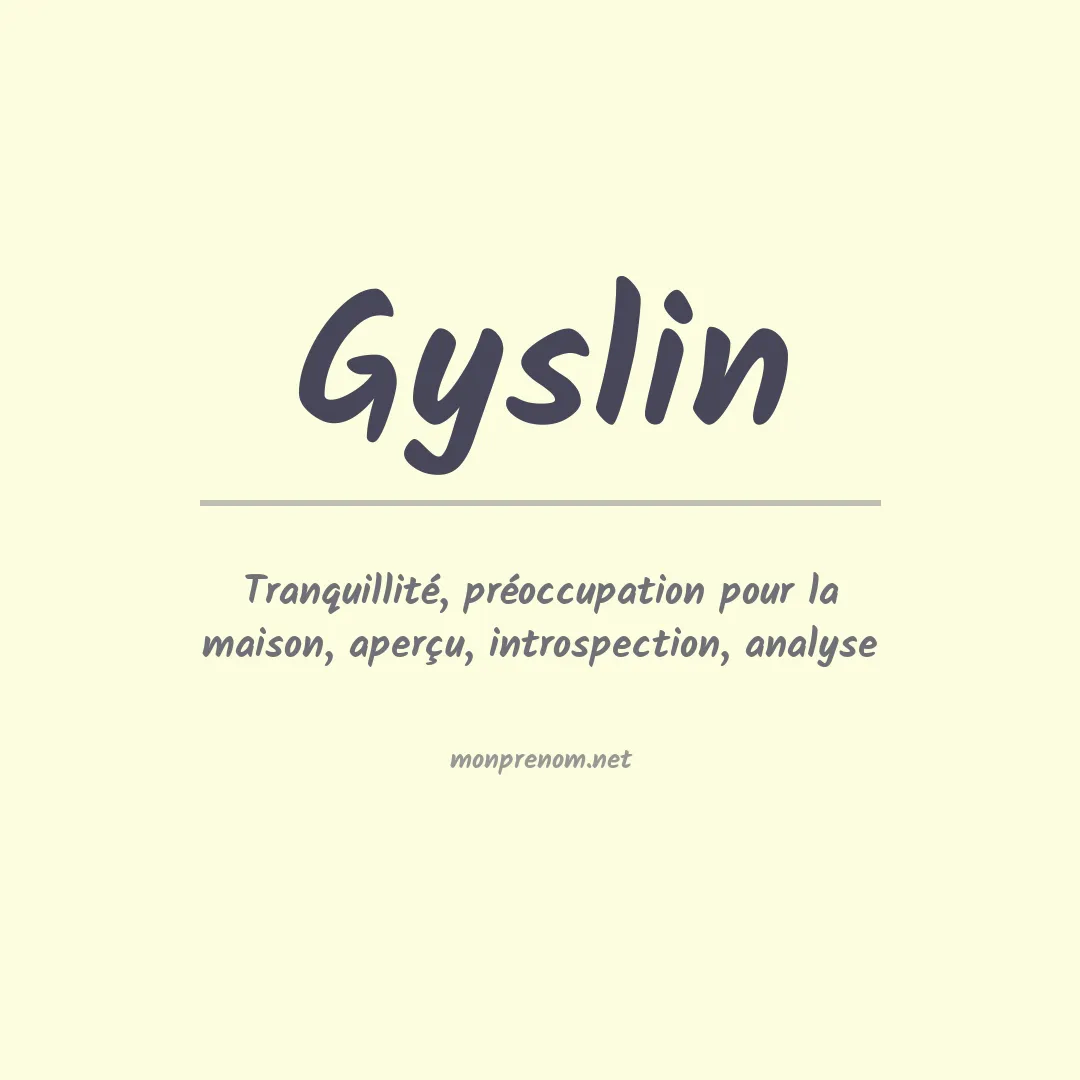Prénom Gyslin