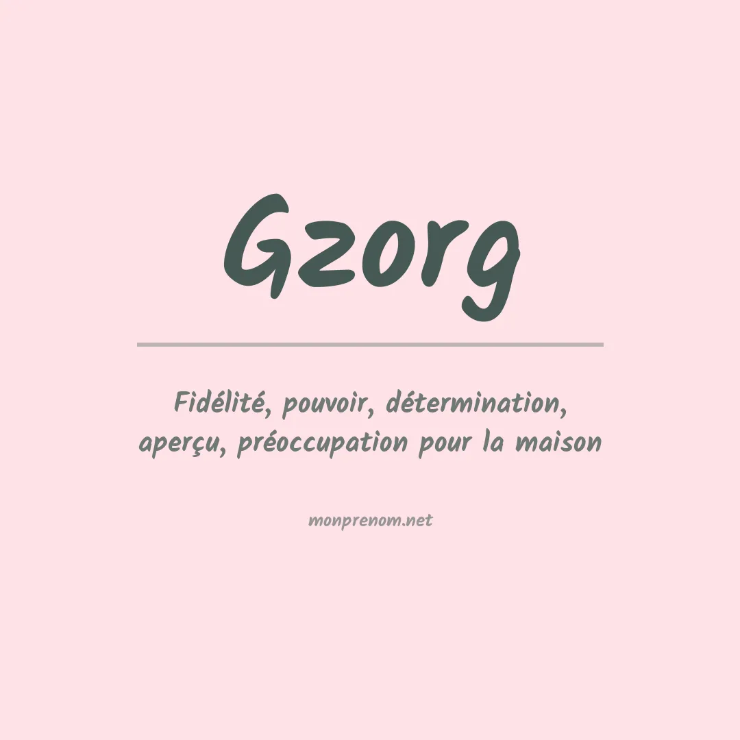 Prénom Gzorg