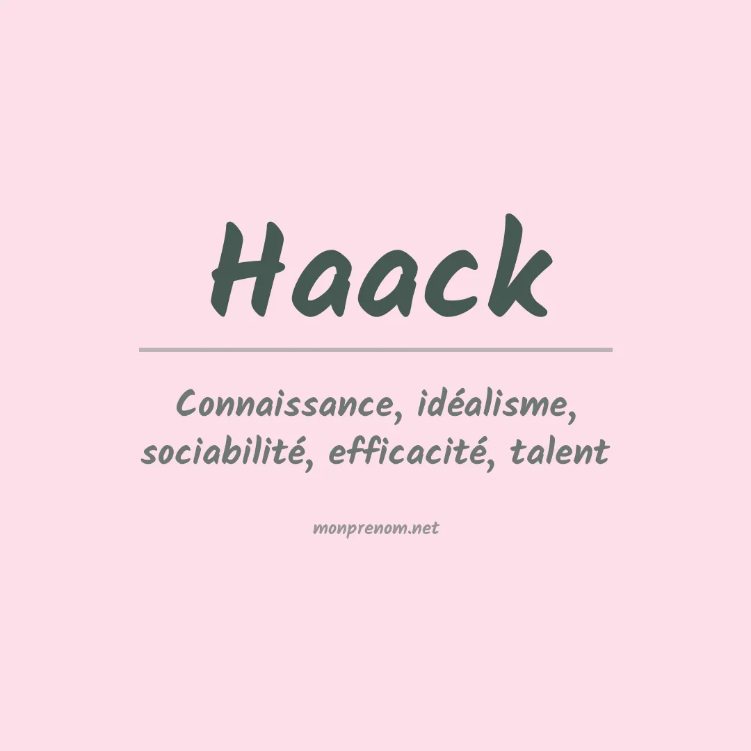 Prénom Haack