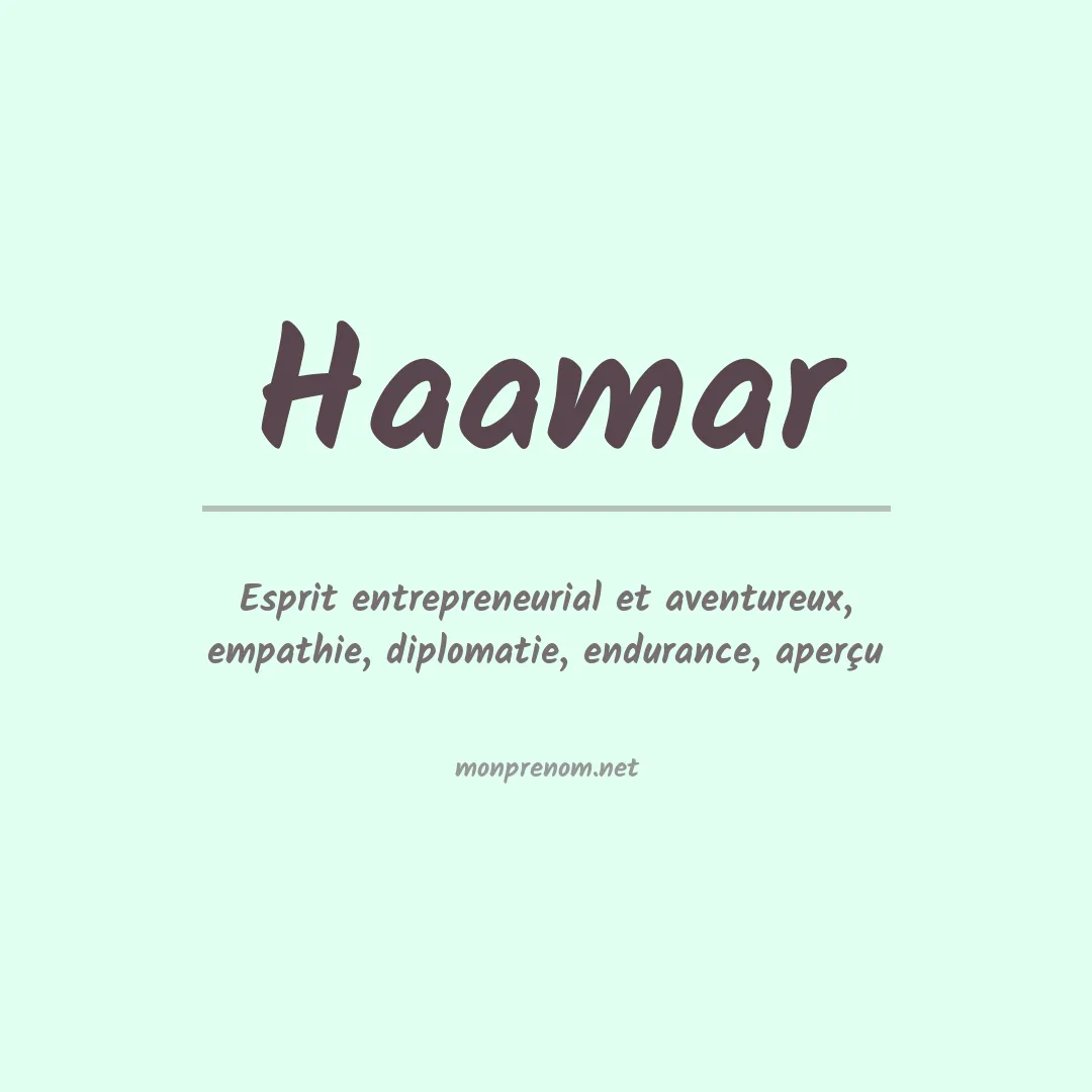 Signification du prénom Haamar