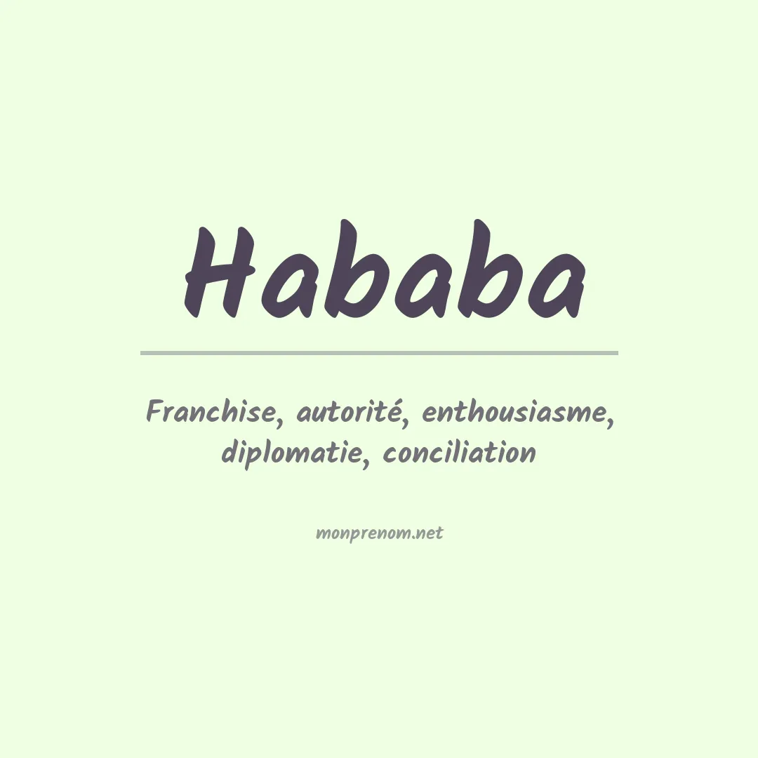 Signification du prénom Hababa