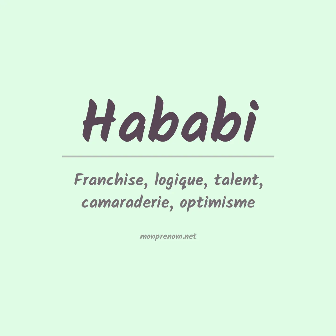 Signification du prénom Hababi