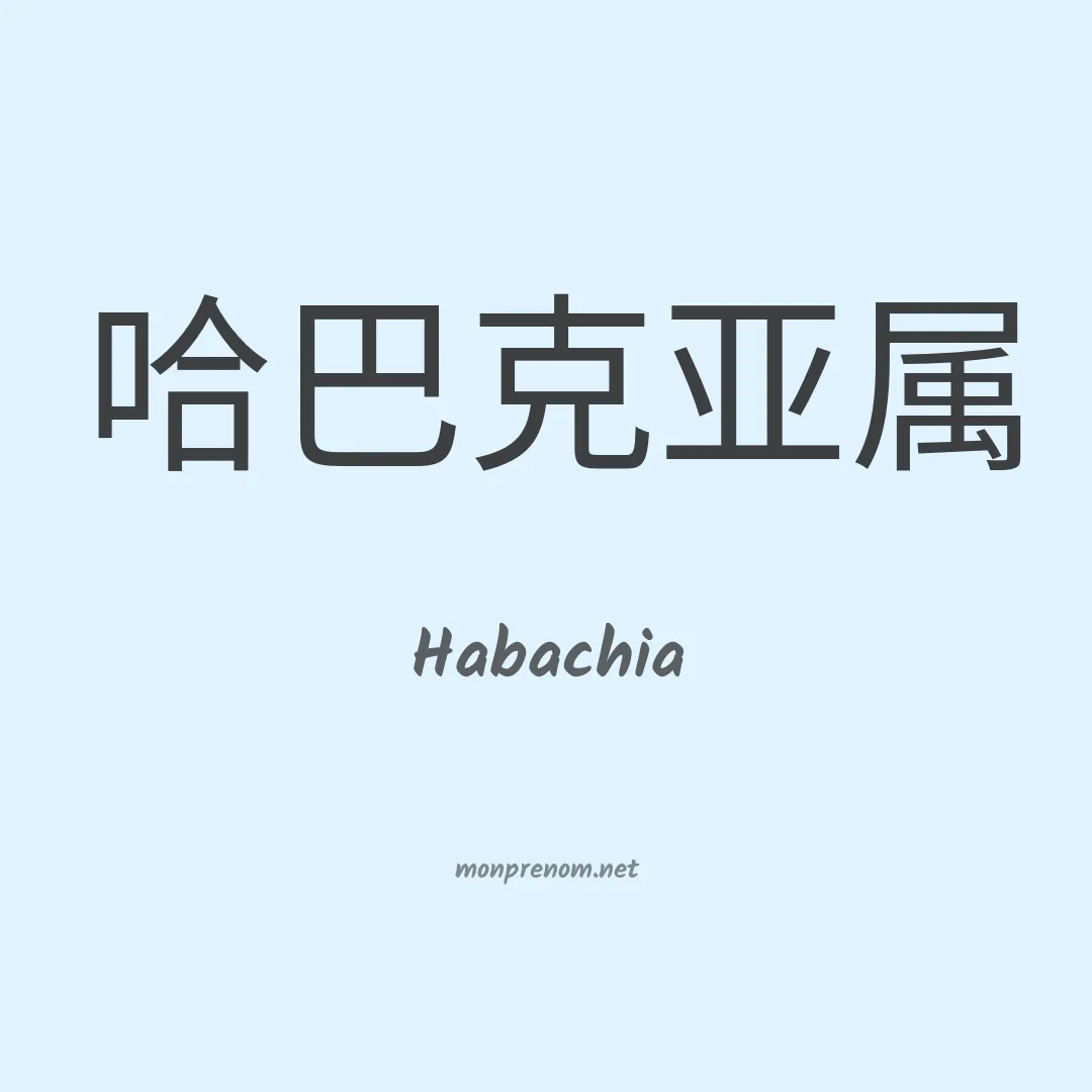Habachia en chinois