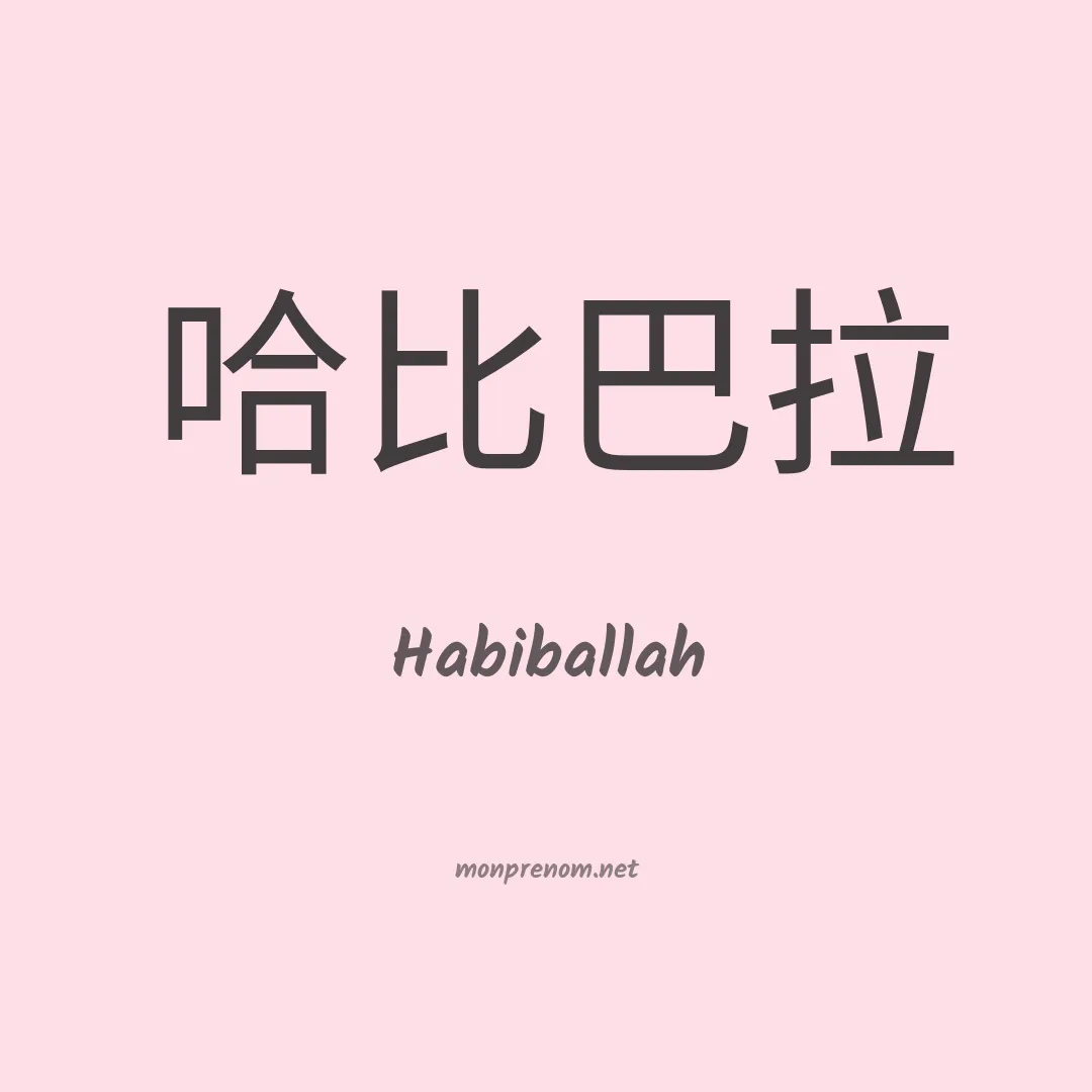 Habiballah en chinois