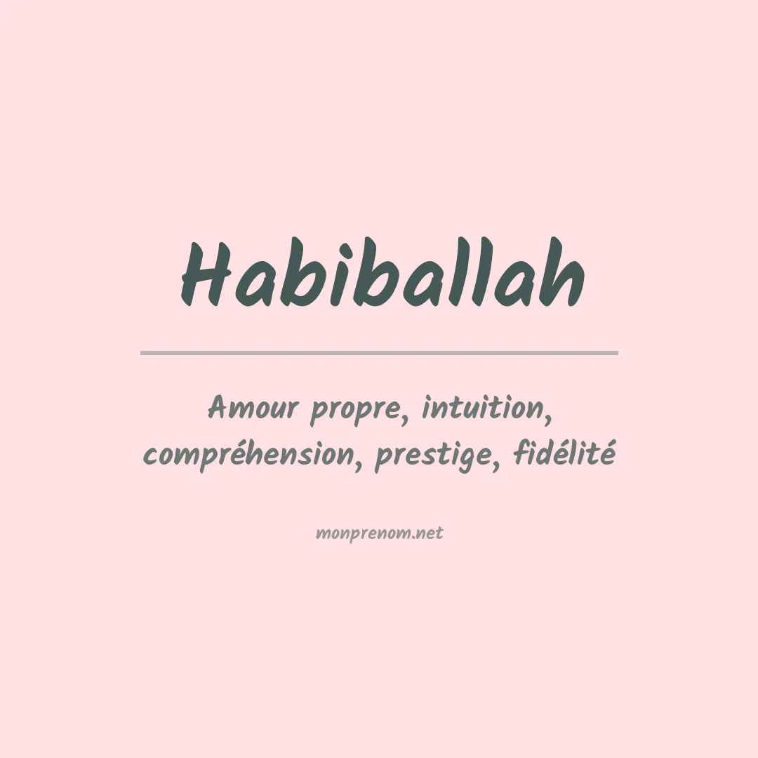 Signification du prénom Habiballah
