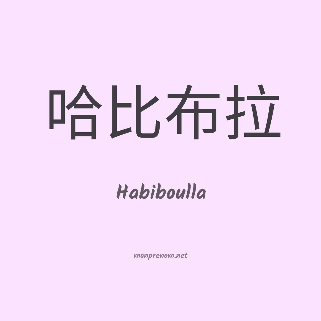 Habiboulla en chinois