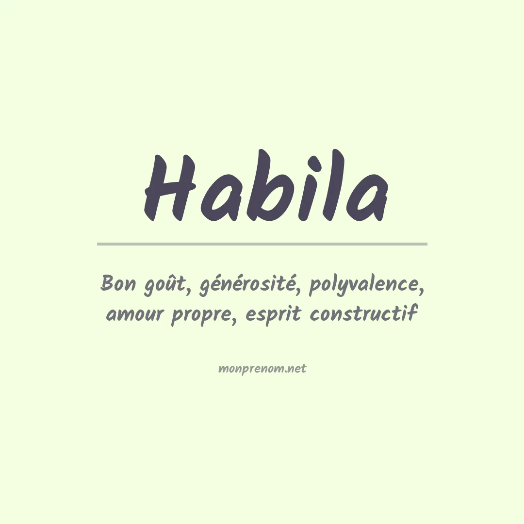 Signification du prénom Habila