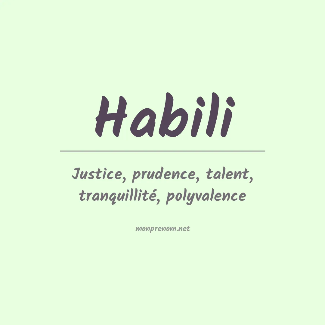 Signification du prénom Habili