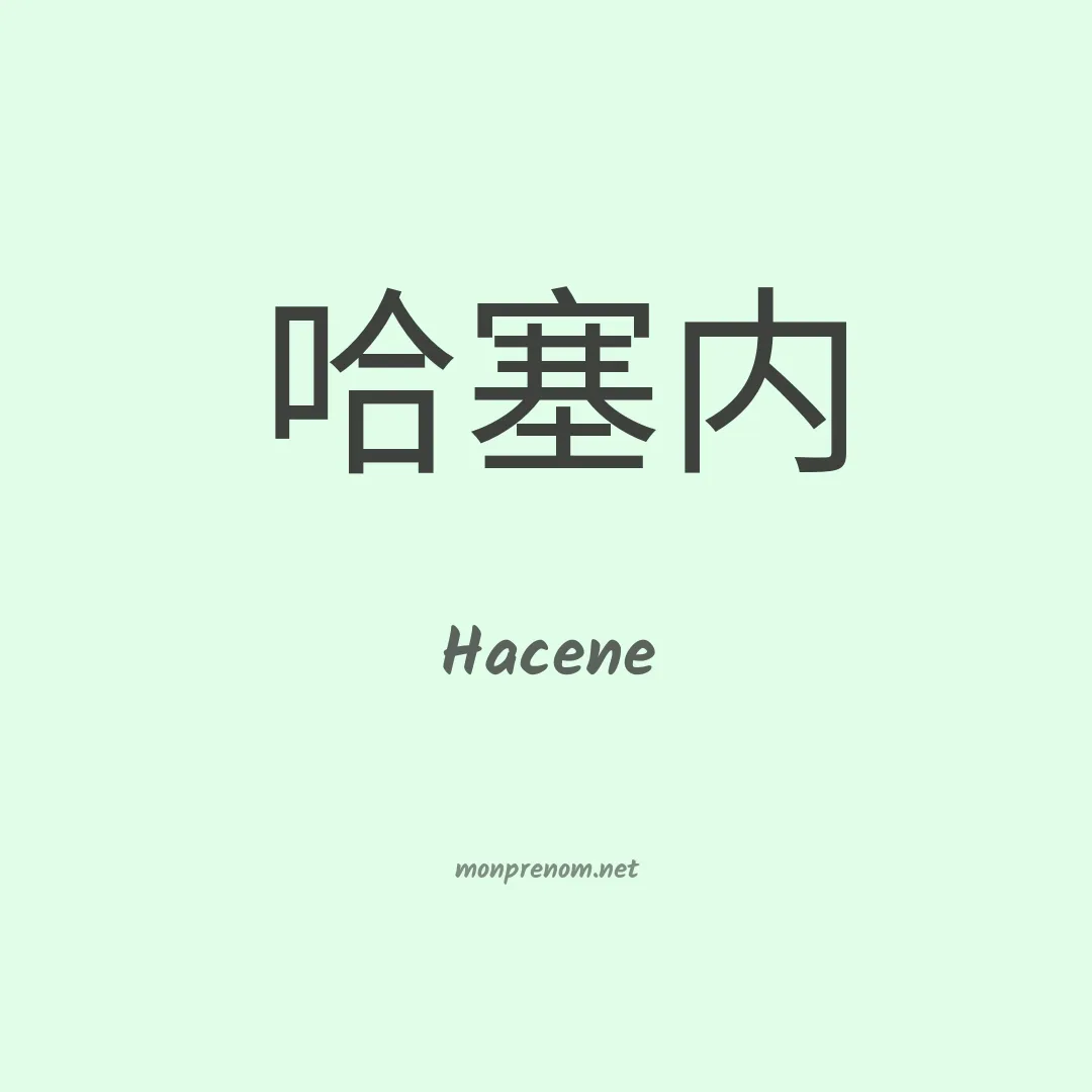 Hacene en chinois