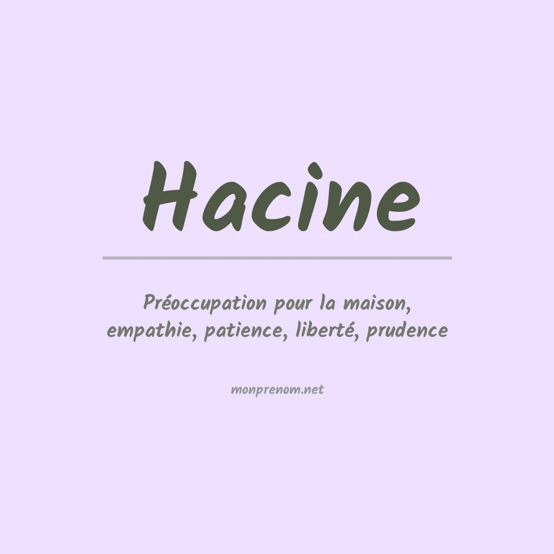 Prénom Hacine