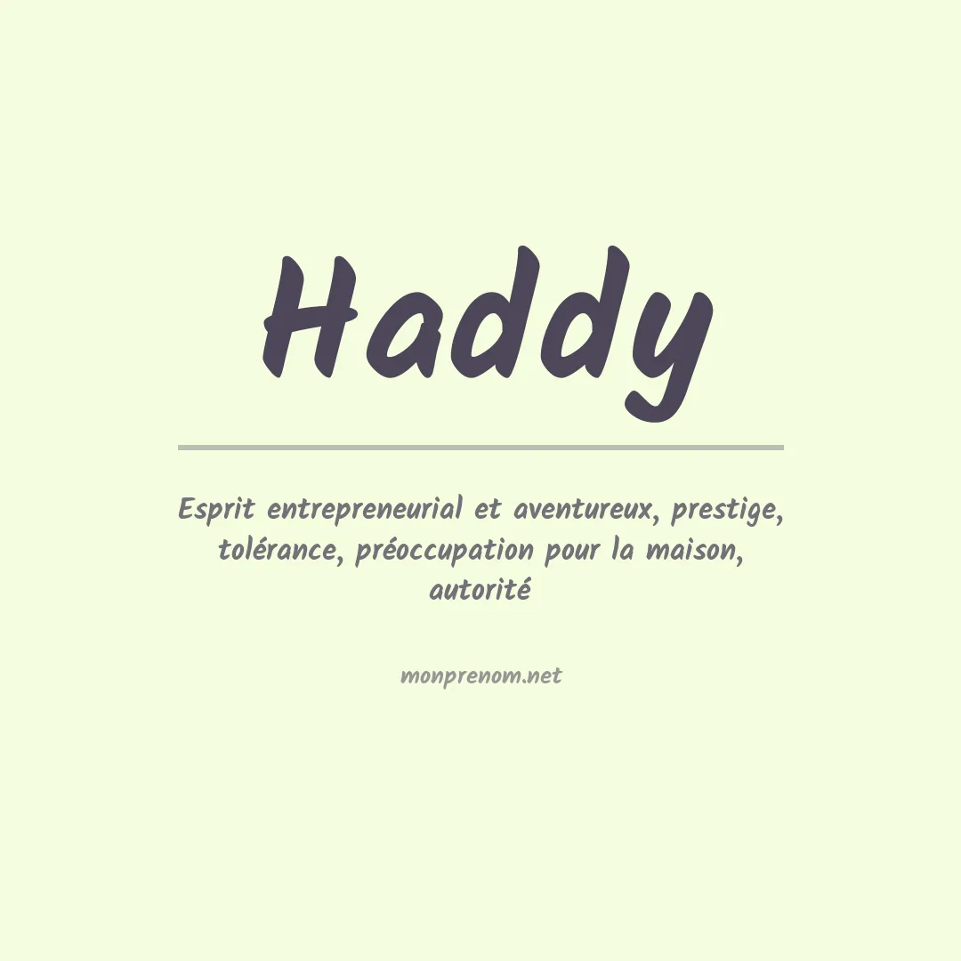 Signification du prénom Haddy