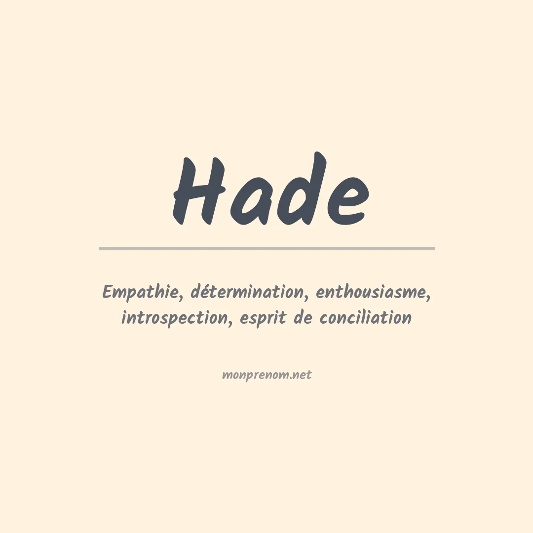 Prénom Hade
