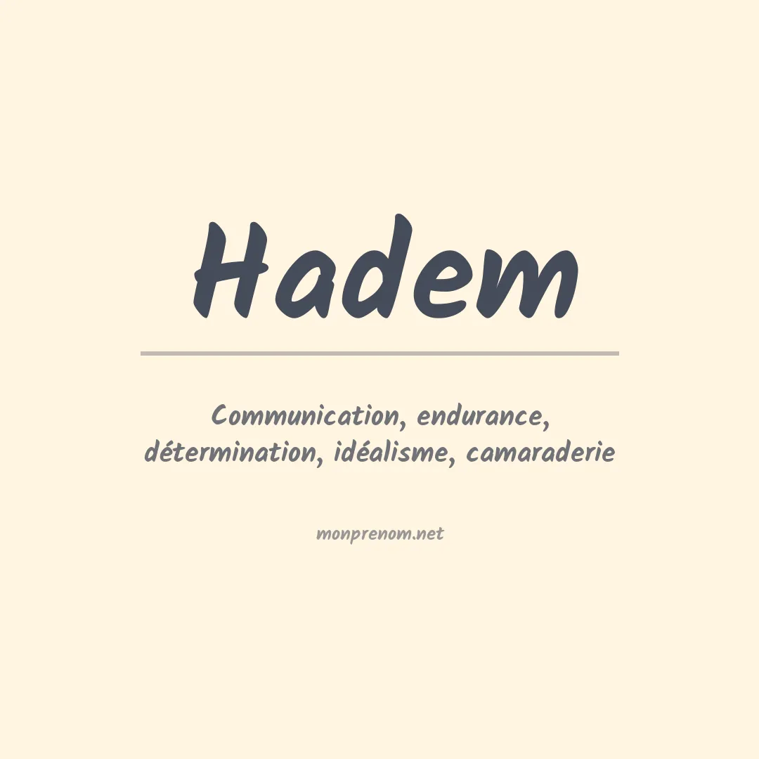Signification du prénom Hadem