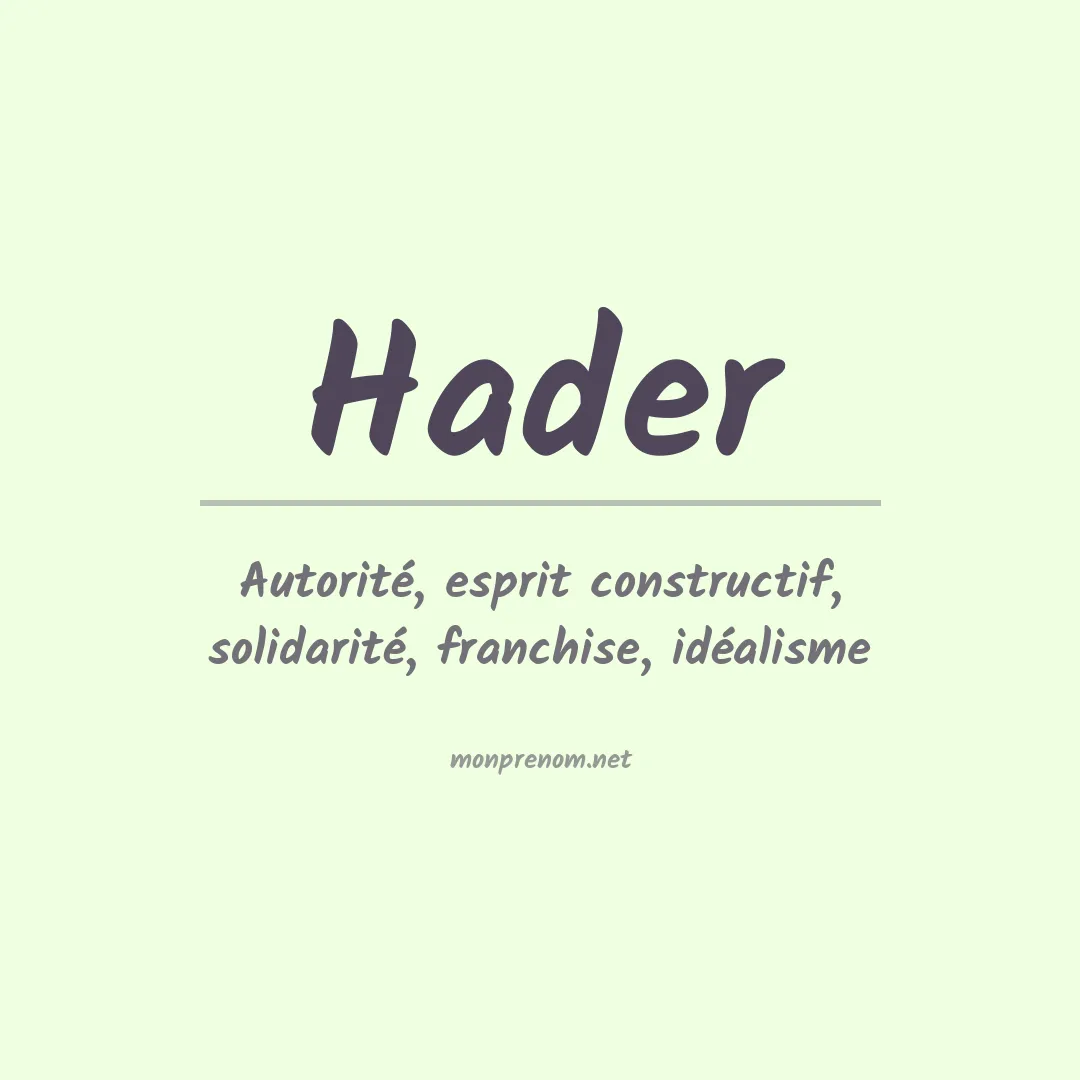 Prénom Hader