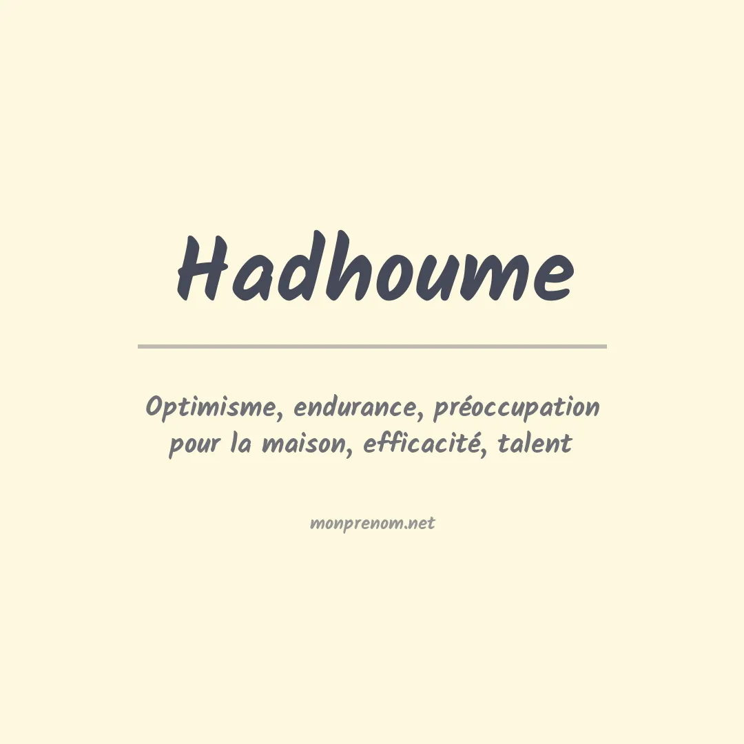 Prénom Hadhoume