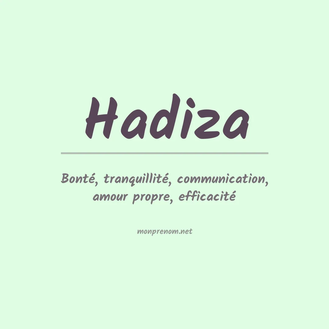Signification du prénom Hadiza