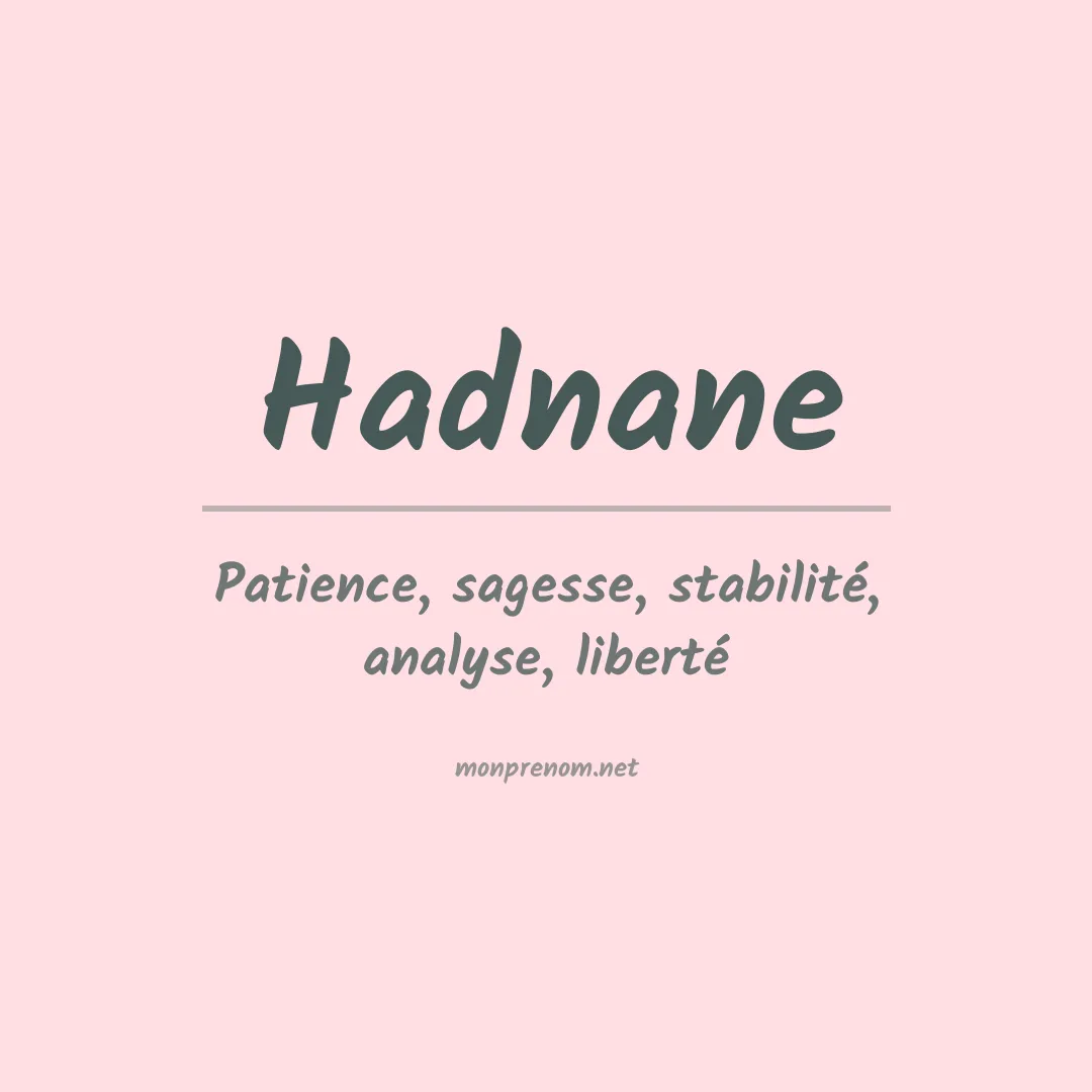 Signification du prénom Hadnane
