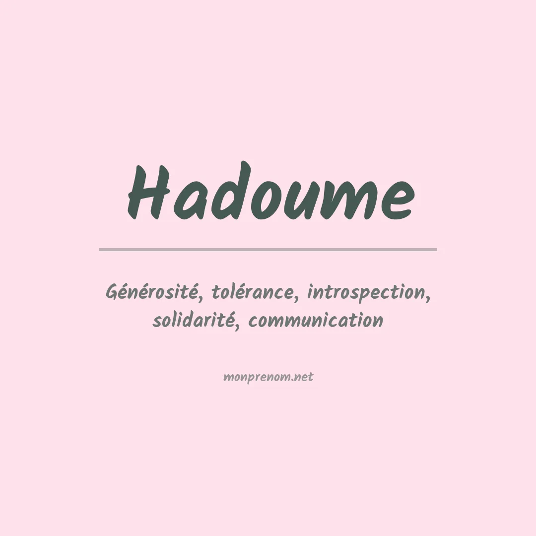 Signification du prénom Hadoume