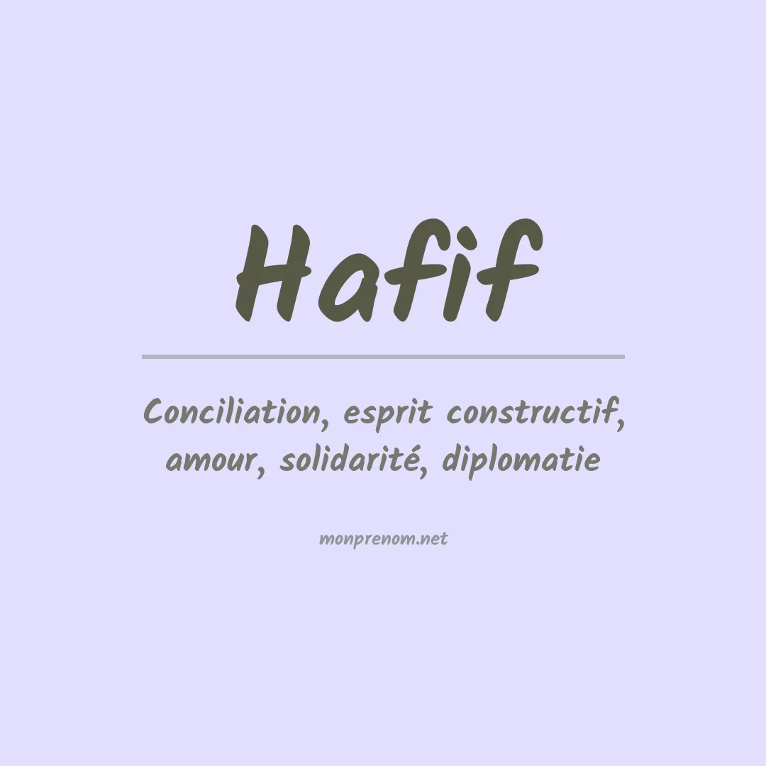 Signification du prénom Hafif