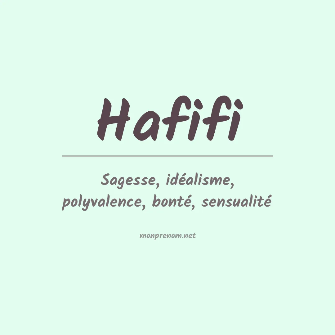 Signification du prénom Hafifi