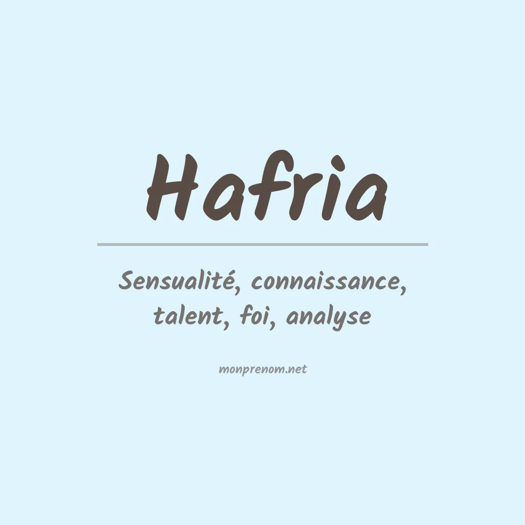 Signification du prénom Hafria