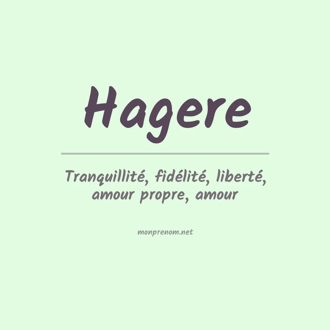 Signification du prénom Hagere