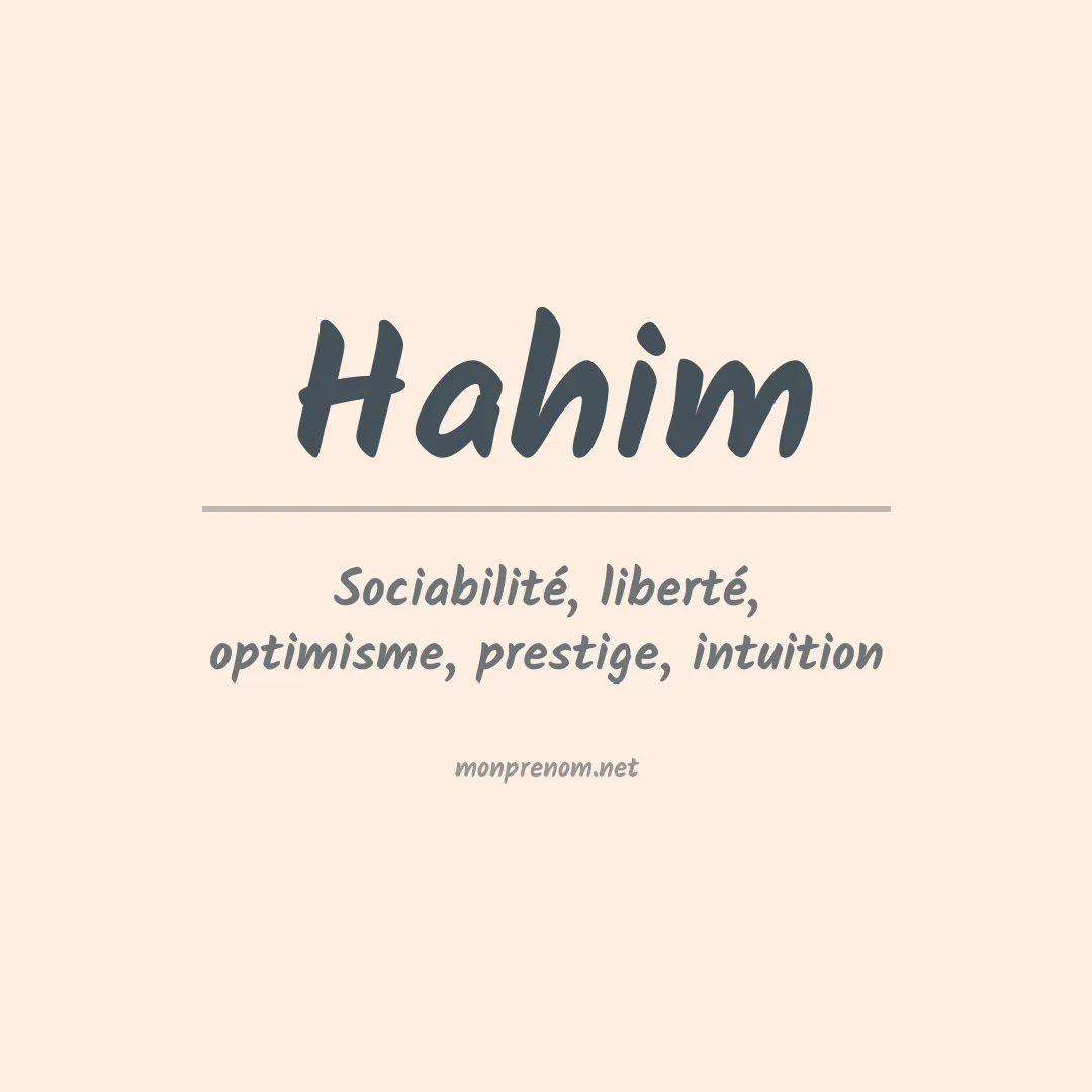 Signification du prénom Hahim